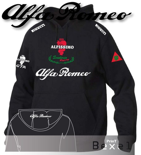 Felpa hoddie printed alfa - felpa,