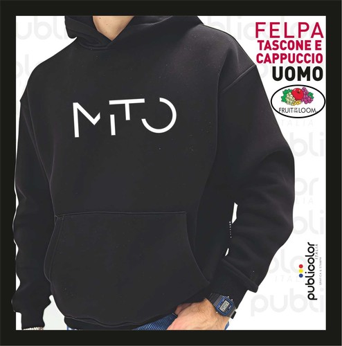 Felpa cappuccio tascone uomo - cappuccio,