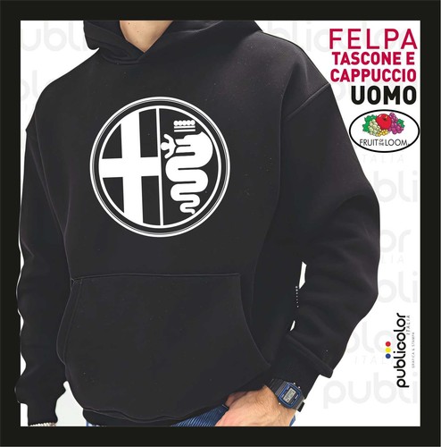 Felpa cappuccio tascone uomo - felpa,