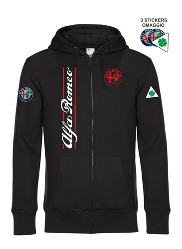 Felpa cappuccio zip alfa - e,