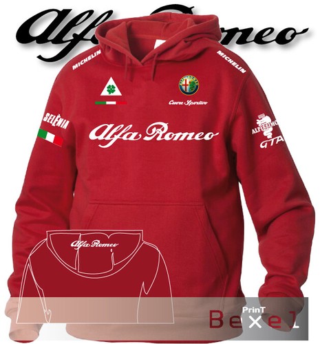 Felpa hoodie printed alfa - hoodie,