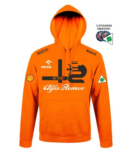 Felpa orange cappuccio - felpa,